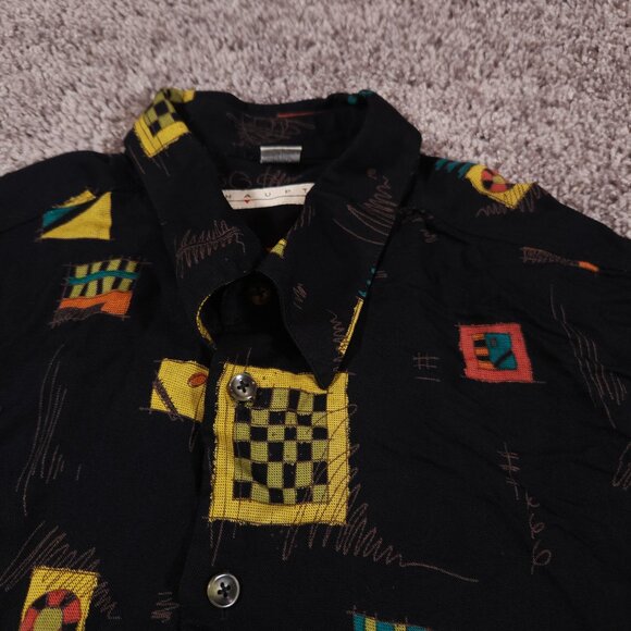 Haupt Short Sleeve Button Shirt Mens 42-L 16.5 Abstract Geometric Artsy - Picture 11 of 16